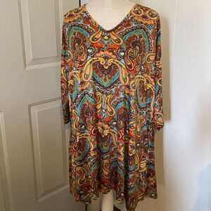 Southern Charm Paisley Multi Color Tunic/Dress Size XXL